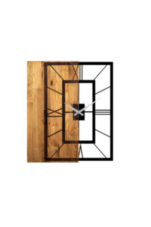 Horloge murale décorative en bois - Noyer clair noir