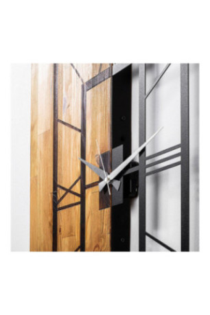 Horloge murale décorative en bois - Noyer clair noir