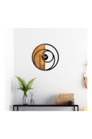 Horloge murale décorative en bois - Noyer Noir