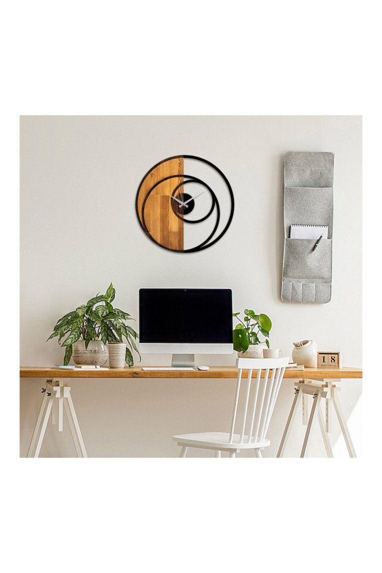Horloge murale décorative en bois - Noyer Noir