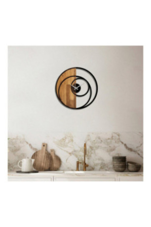 Horloge murale décorative en bois - Noyer Noir