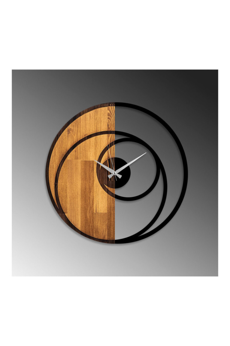 Horloge murale décorative en bois - Noyer Noir