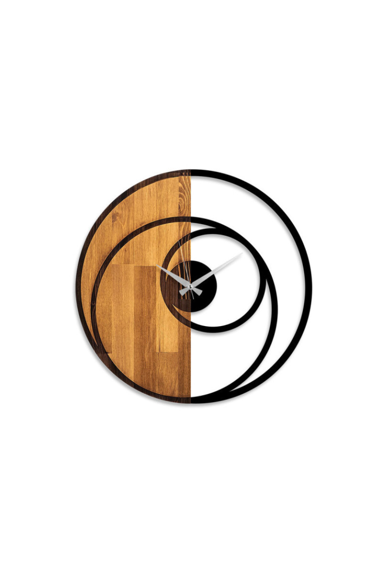 Horloge murale décorative en bois - Noyer Noir