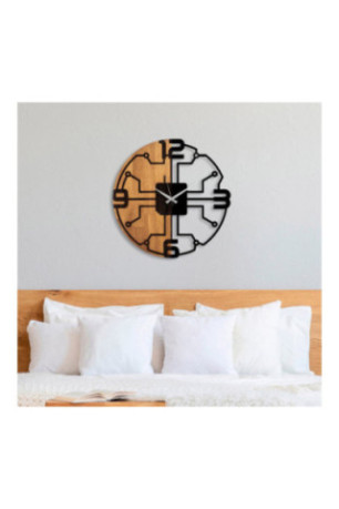 Horloge murale décorative en bois - Noyer Noir