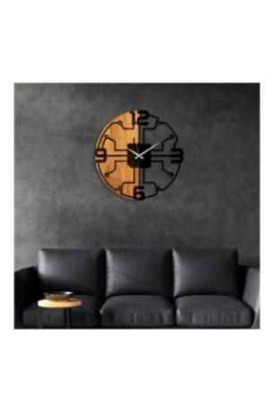 Horloge murale décorative en bois - Noyer Noir