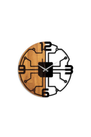 Horloge murale décorative en bois - Noyer Noir