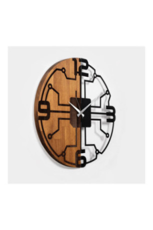 Horloge murale décorative en bois - Noyer Noir