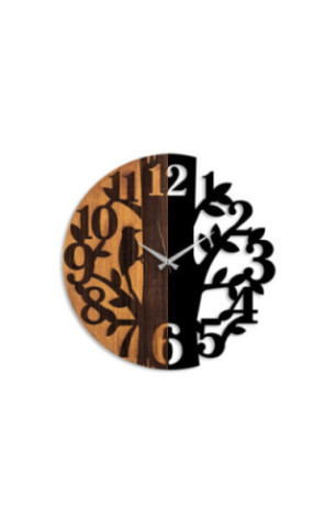 Horloge murale décorative en bois - Noyer Noir