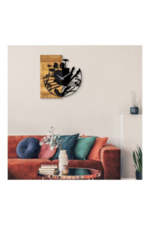 Horloge murale décorative en bois - Noyer Noir