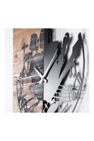 Horloge murale décorative en bois - Noyer Noir