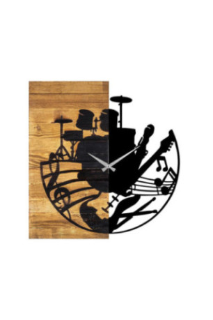 Horloge murale décorative en bois - Noyer Noir