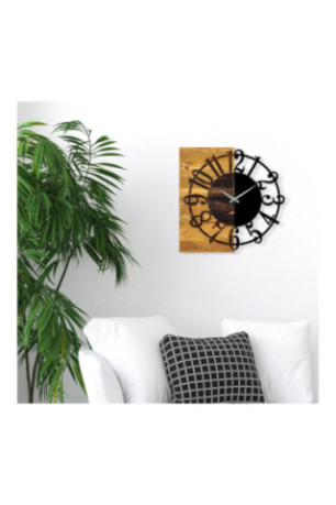 Horloge murale décorative en bois - Noyer Noir