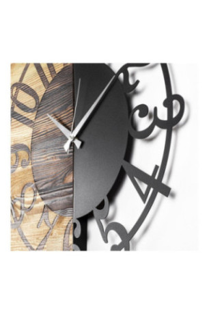 Horloge murale décorative en bois - Noyer Noir