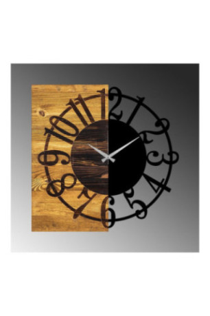 Horloge murale décorative en bois - Noyer Noir
