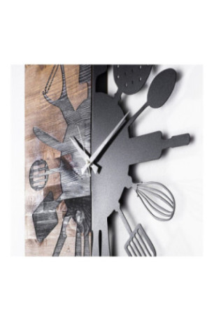 Horloge murale décorative en bois - Noyer Noir