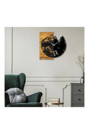 Horloge murale décorative en bois - Noyer Noir