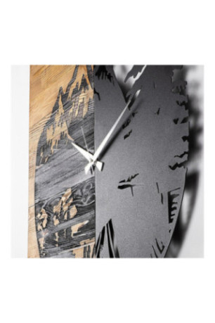 Horloge murale décorative en bois - Noyer Noir