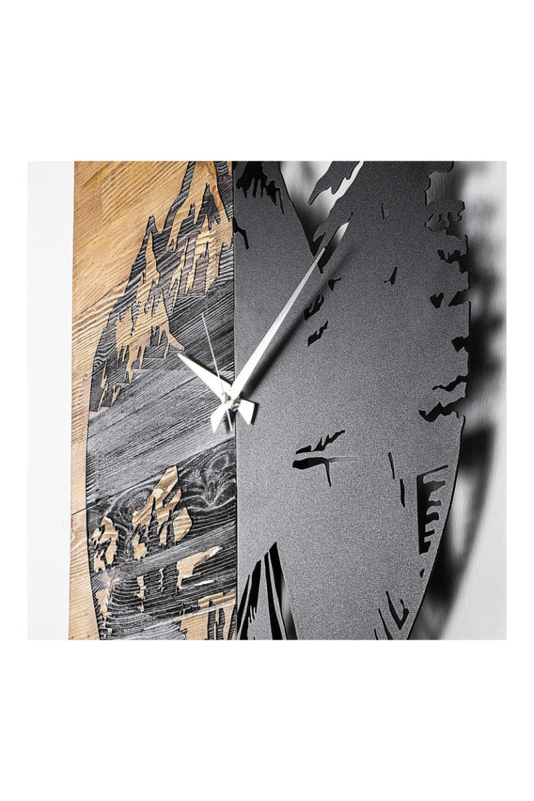 Horloge murale décorative en bois - Noyer Noir