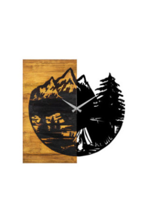 Horloge murale décorative en bois - Noyer Noir