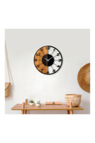 Horloge murale décorative en bois - Noyer Noir