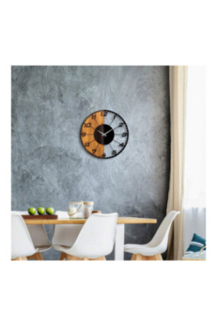 Horloge murale décorative en bois - Noyer Noir