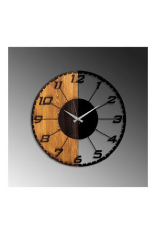 Horloge murale décorative en bois - Noyer Noir