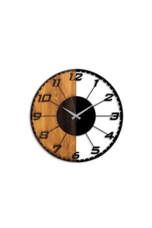 Horloge murale décorative en bois - Noyer Noir