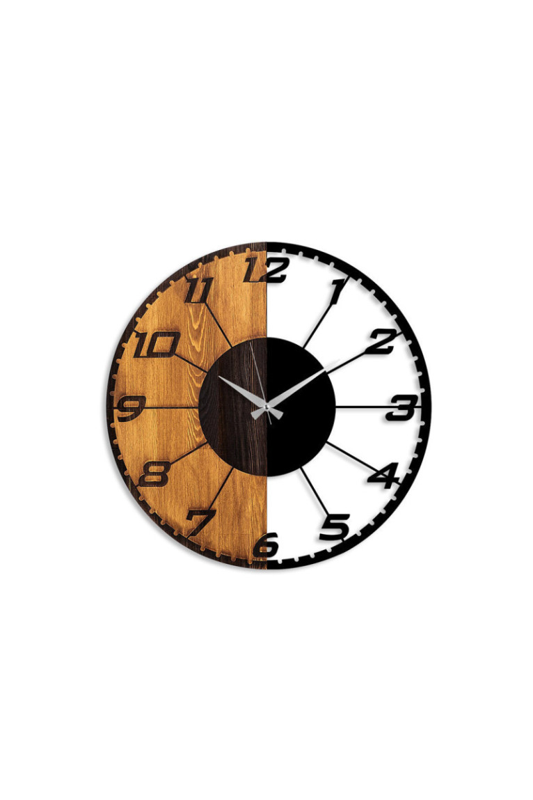 Horloge murale décorative en bois - Noyer Noir