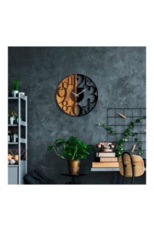 Horloge murale décorative en bois - Noyer Noir