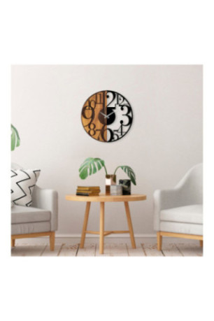 Horloge murale décorative en bois - Noyer Noir