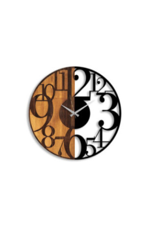 Horloge murale décorative en bois - Noyer Noir
