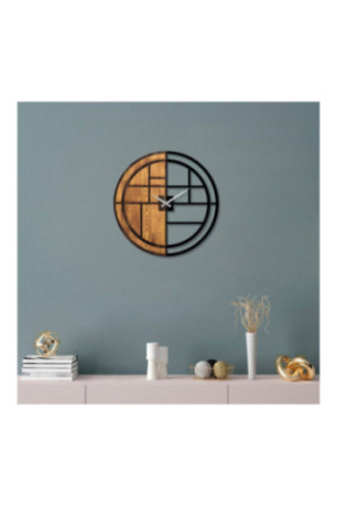 Horloge murale décorative en bois - Noyer Noir