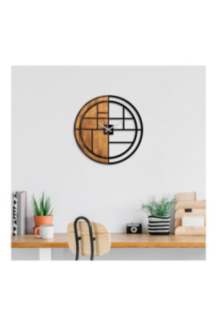 Horloge murale décorative en bois - Noyer Noir