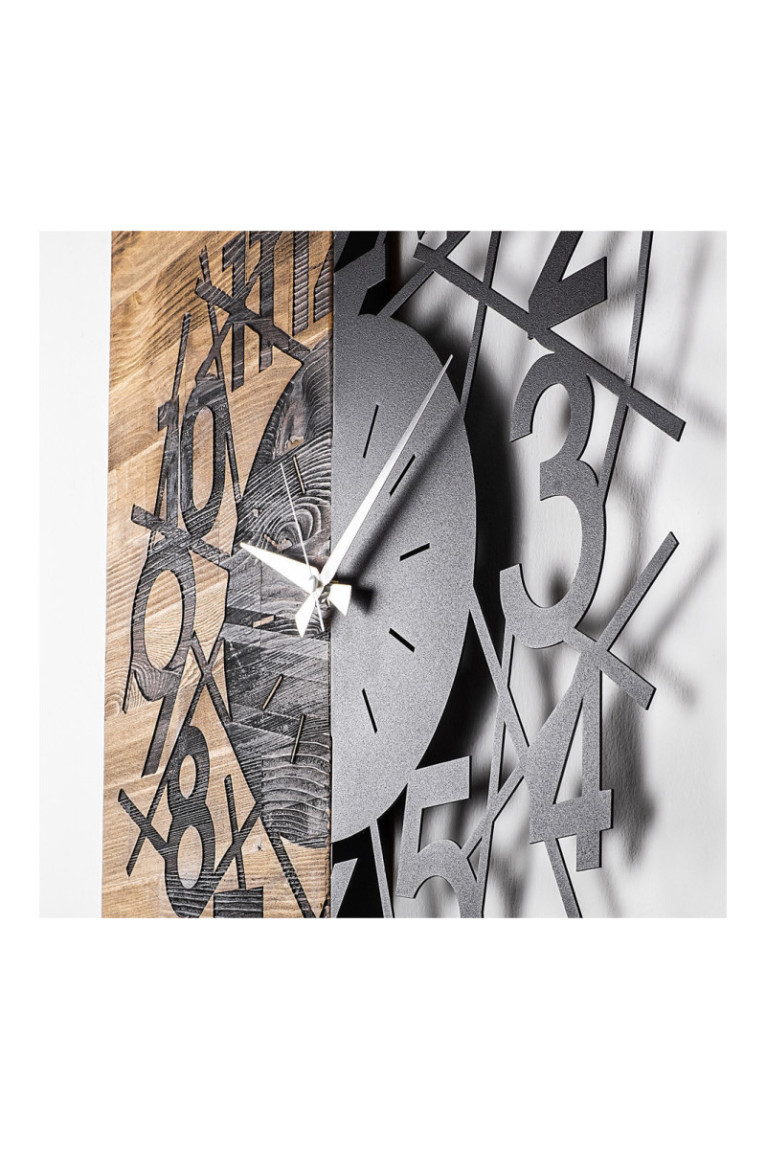Horloge murale décorative en bois - Noyer Noir