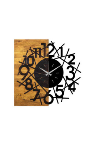 Horloge murale décorative en bois - Noyer Noir