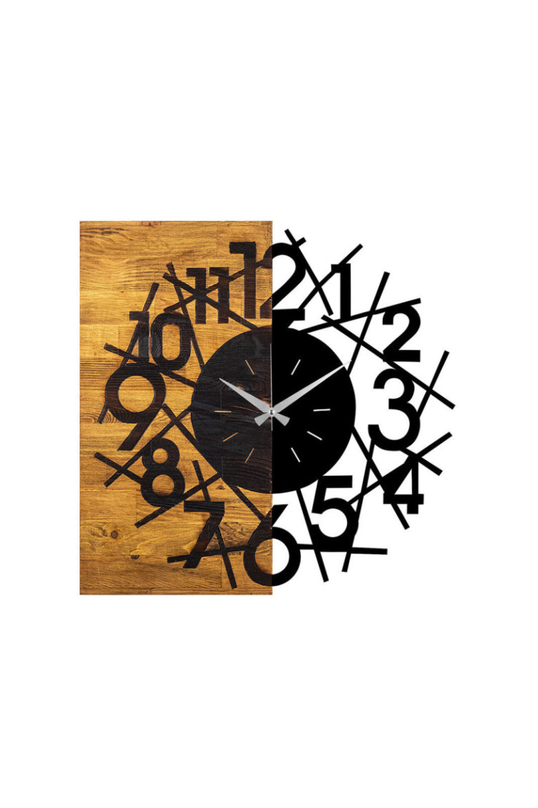 Horloge murale décorative en bois - Noyer Noir