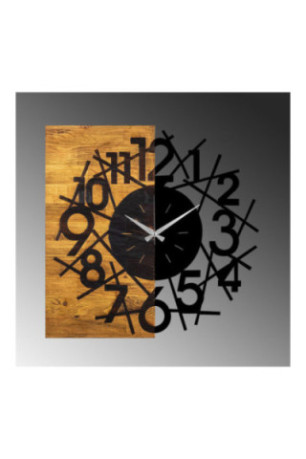 Horloge murale décorative en bois - Noyer Noir