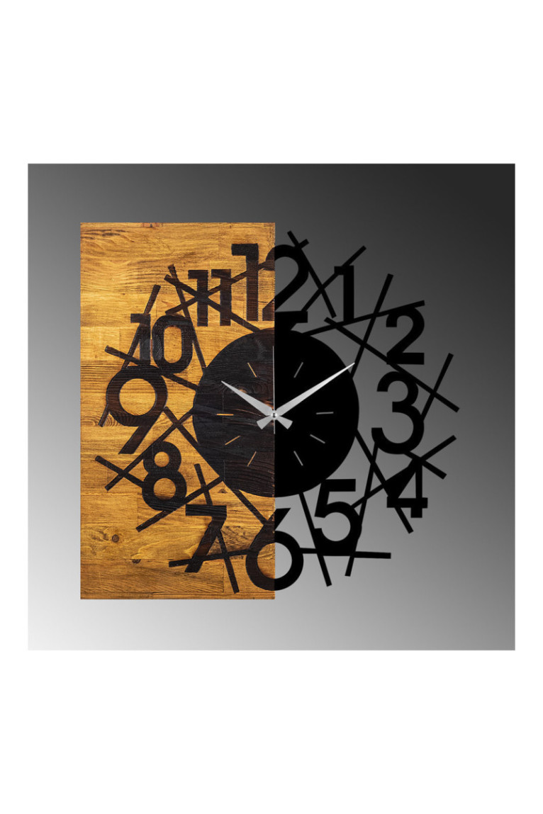 Horloge murale décorative en bois - Noyer Noir