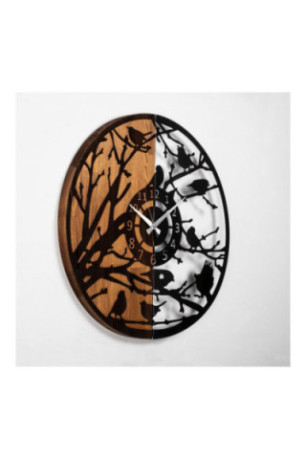 Horloge murale décorative en bois - Noyer Noir