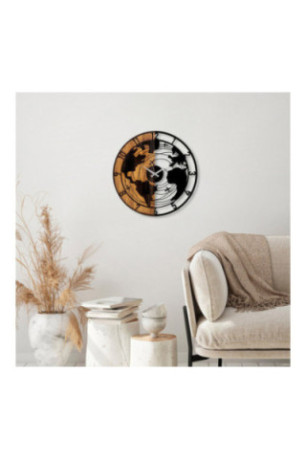 Horloge murale décorative en bois - Noyer Noir