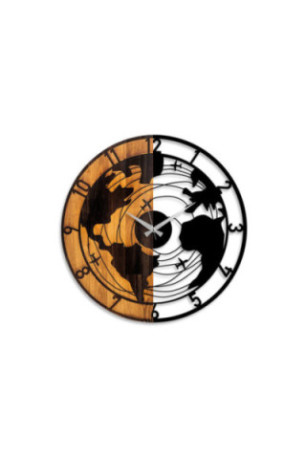 Horloge murale décorative en bois - Noyer Noir