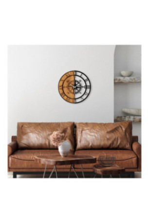 Horloge murale décorative en bois - Noyer Noir
