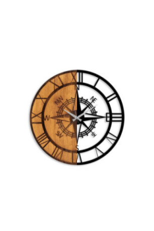 Horloge murale décorative en bois - Noyer Noir