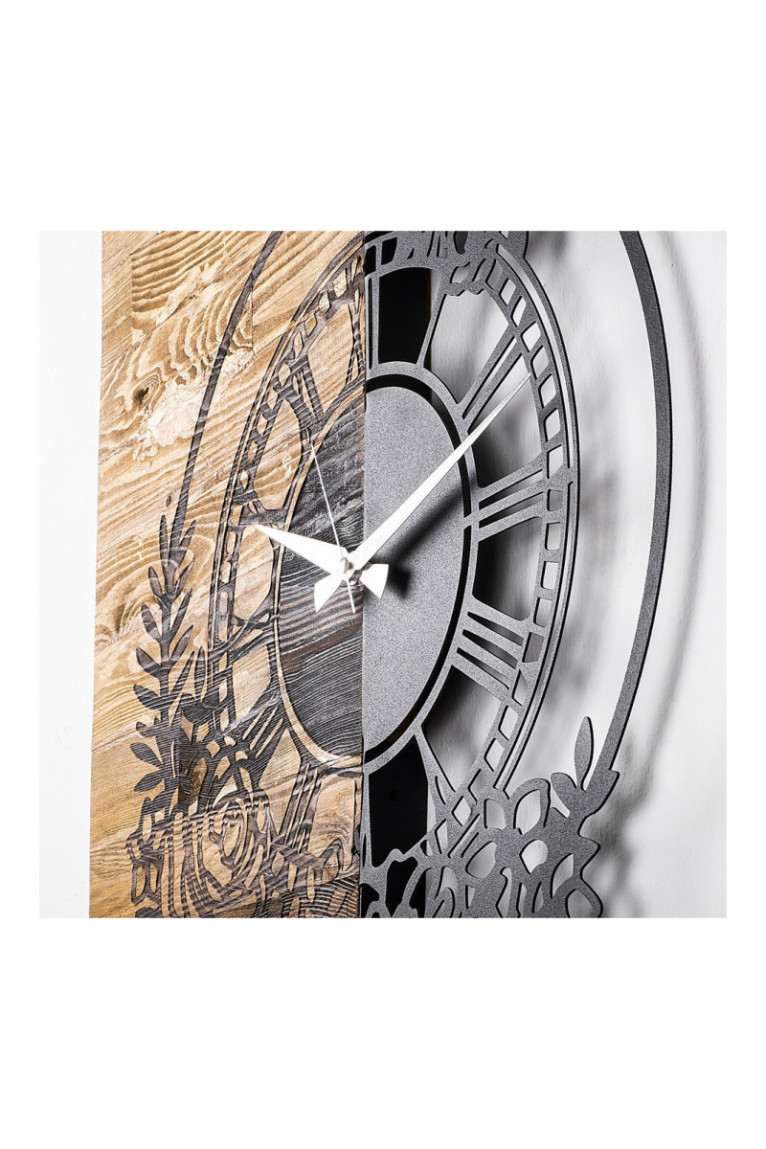 Horloge murale décorative en bois - Noyer Noir