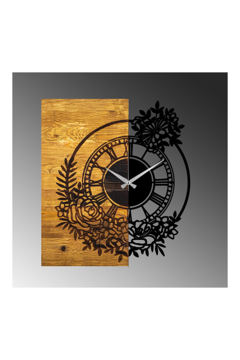 Horloge murale décorative en bois - Noyer Noir