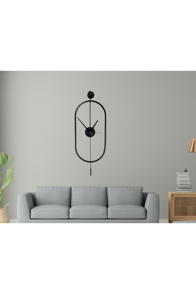 Horloge murale décorative en métal - Noir