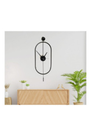 Horloge murale décorative en métal - Noir