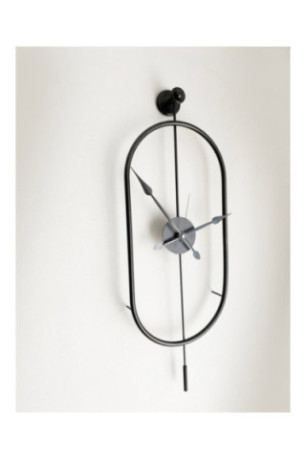 Horloge murale décorative en métal - Noir