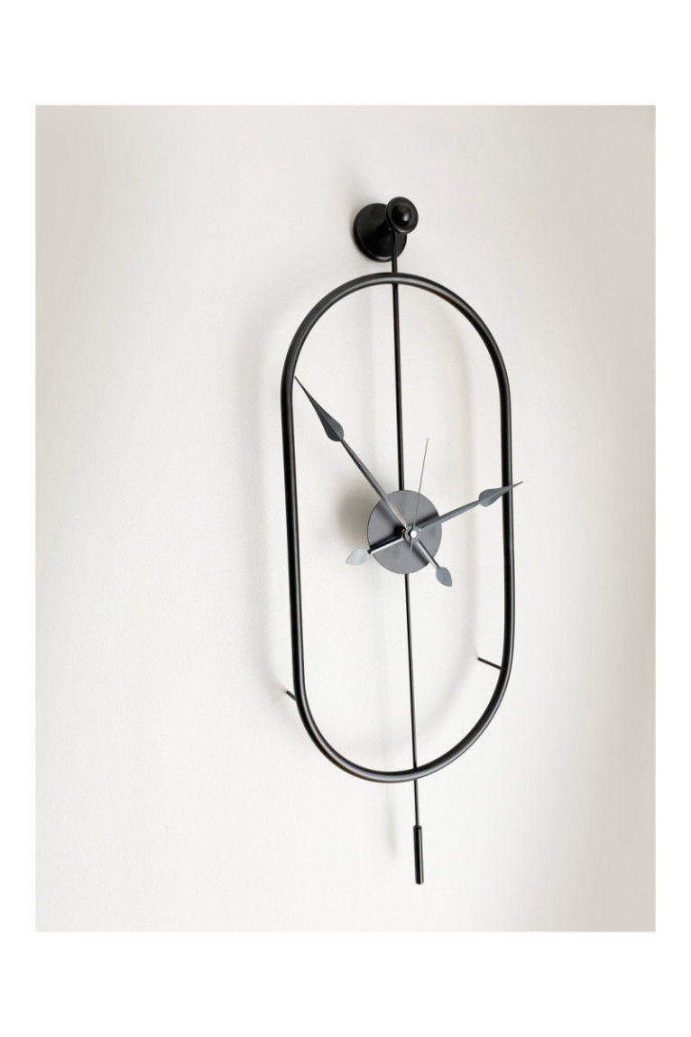 Horloge murale décorative en métal - Noir