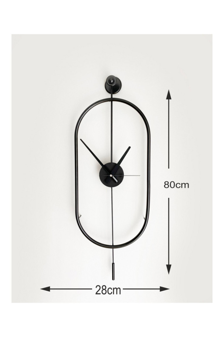 Horloge murale décorative en métal - Noir